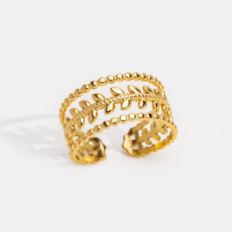 Anillo en Capas de Hoja de Oro