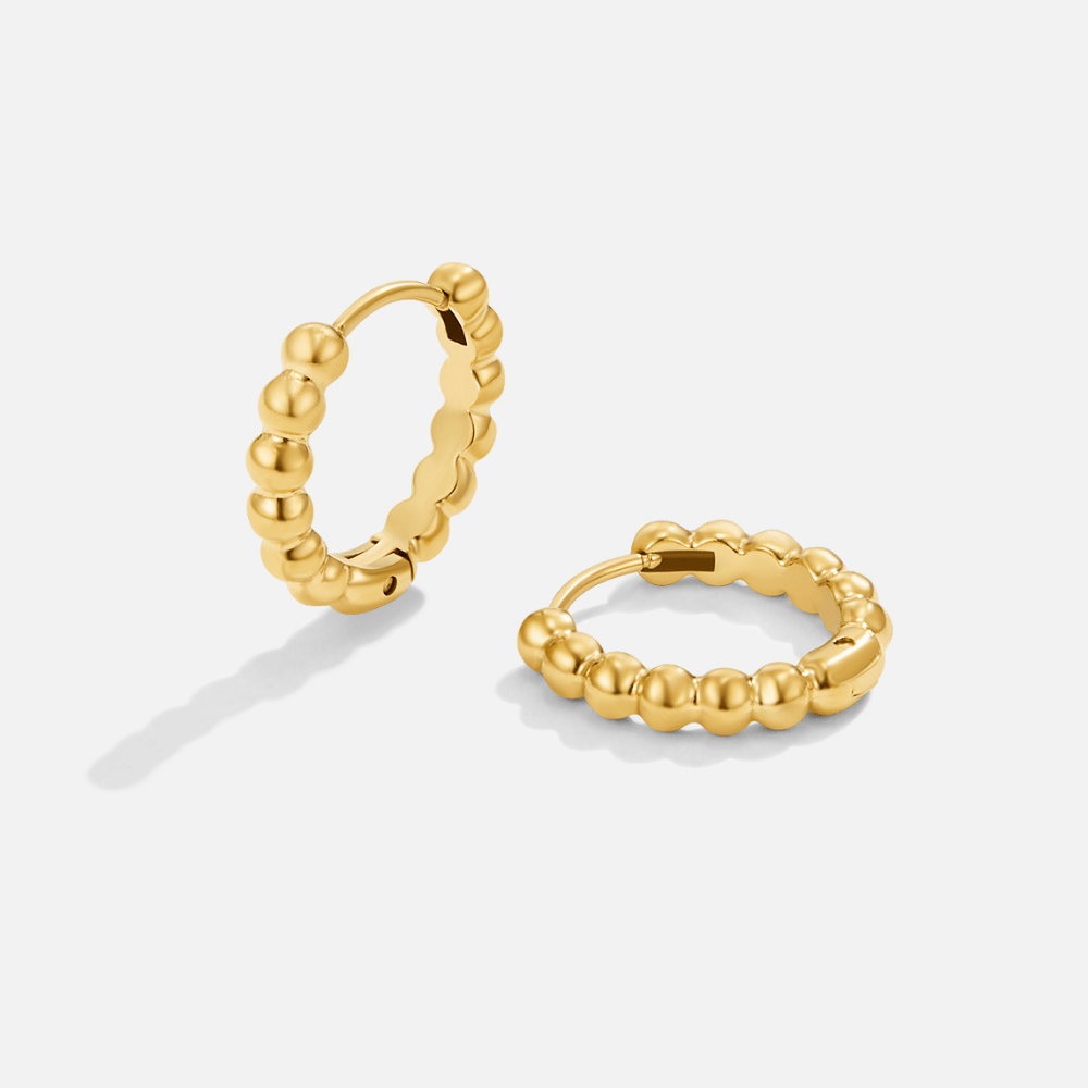 Pendientes de Aro con Cuentas de Oro