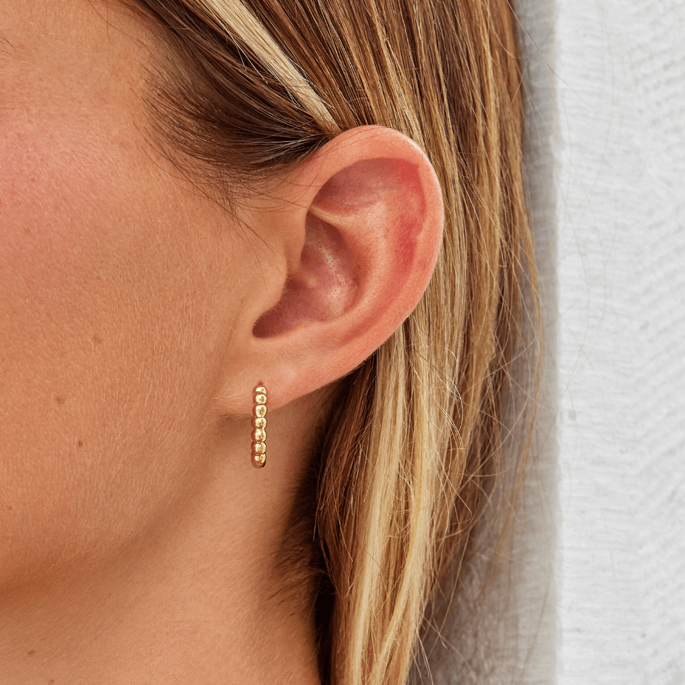 Pendientes de Aro con Cuentas de Oro