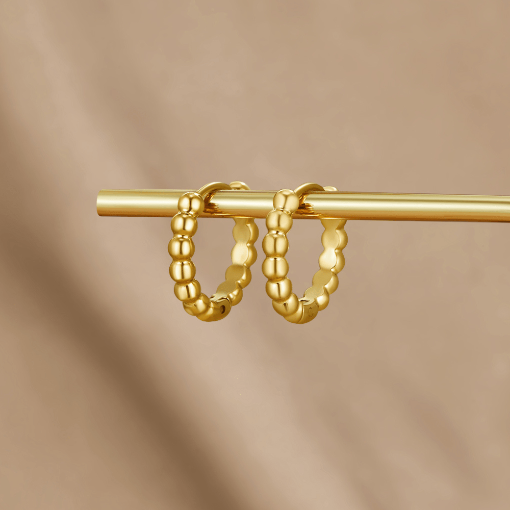 Pendientes de Aro con Cuentas de Oro