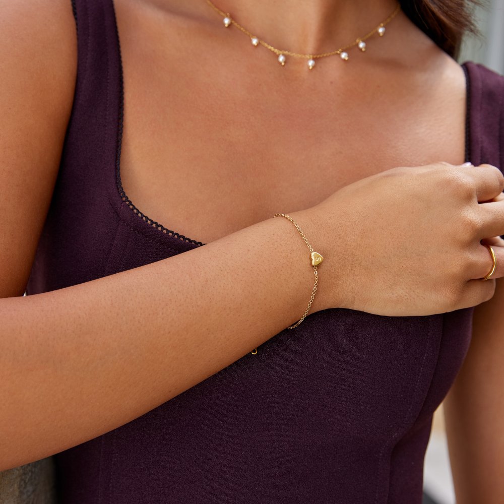 Pulsera con Corazón de Letra