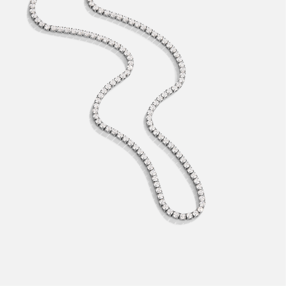 Collar de Cristal Plateado