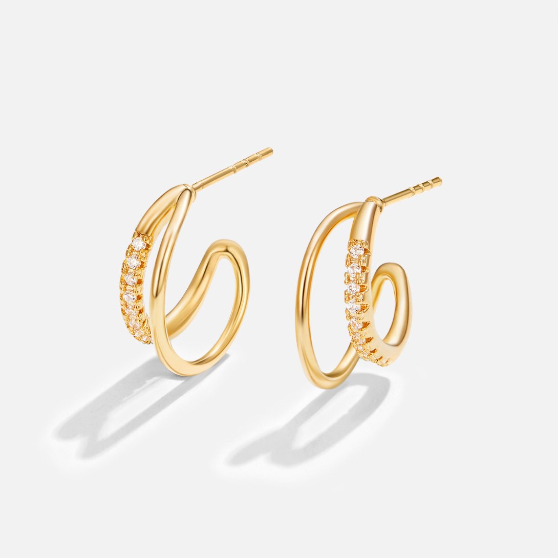Pendientes de Doble Aro de Cristal