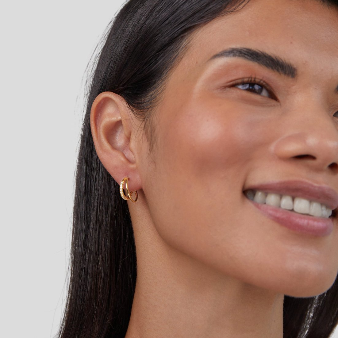 Pendientes de Doble Aro de Cristal