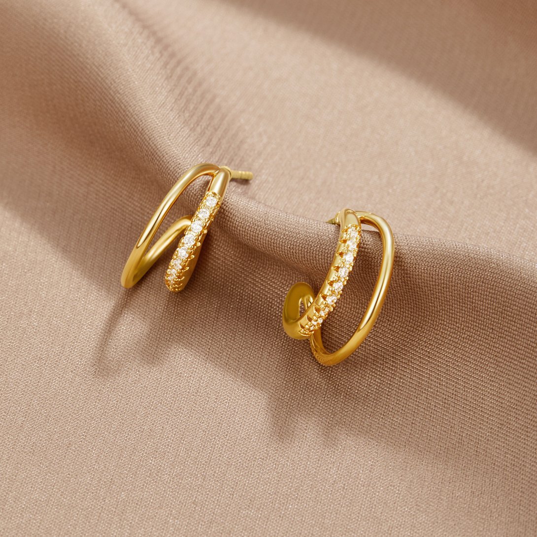Pendientes de Doble Aro de Cristal