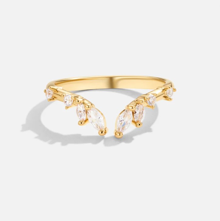 Anillo de Vid de Cristal y Oro
