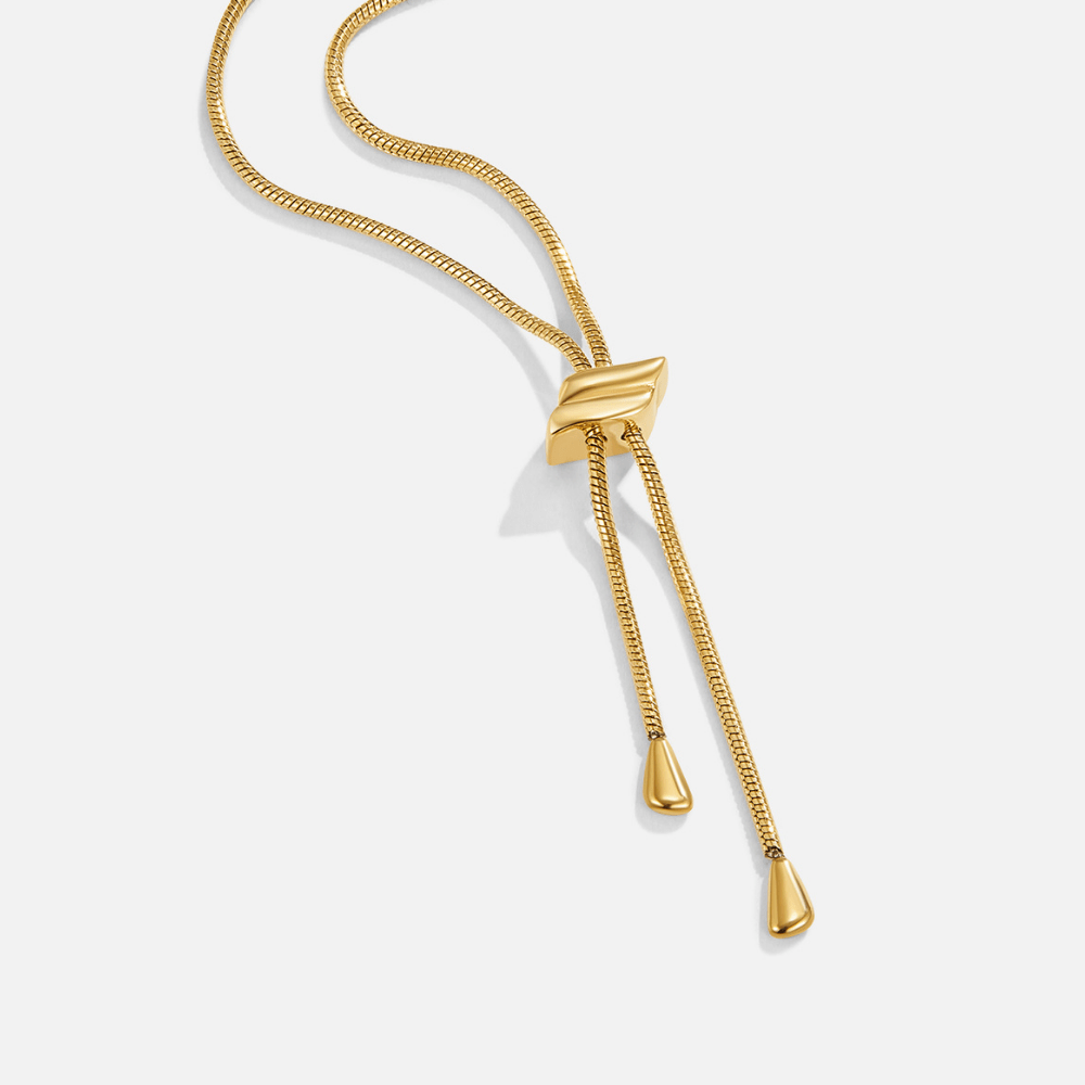 Collar Lariat de Oro de 18K