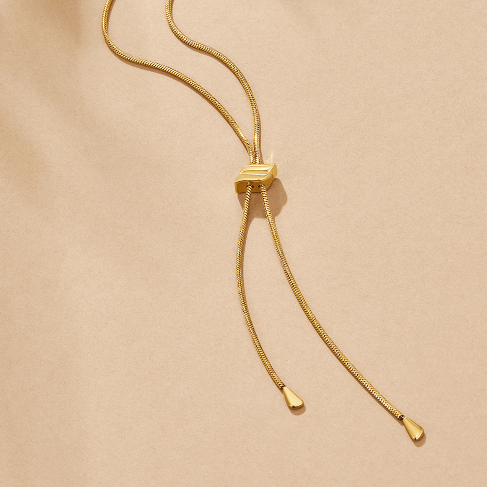 Collar Lariat de Oro de 18K