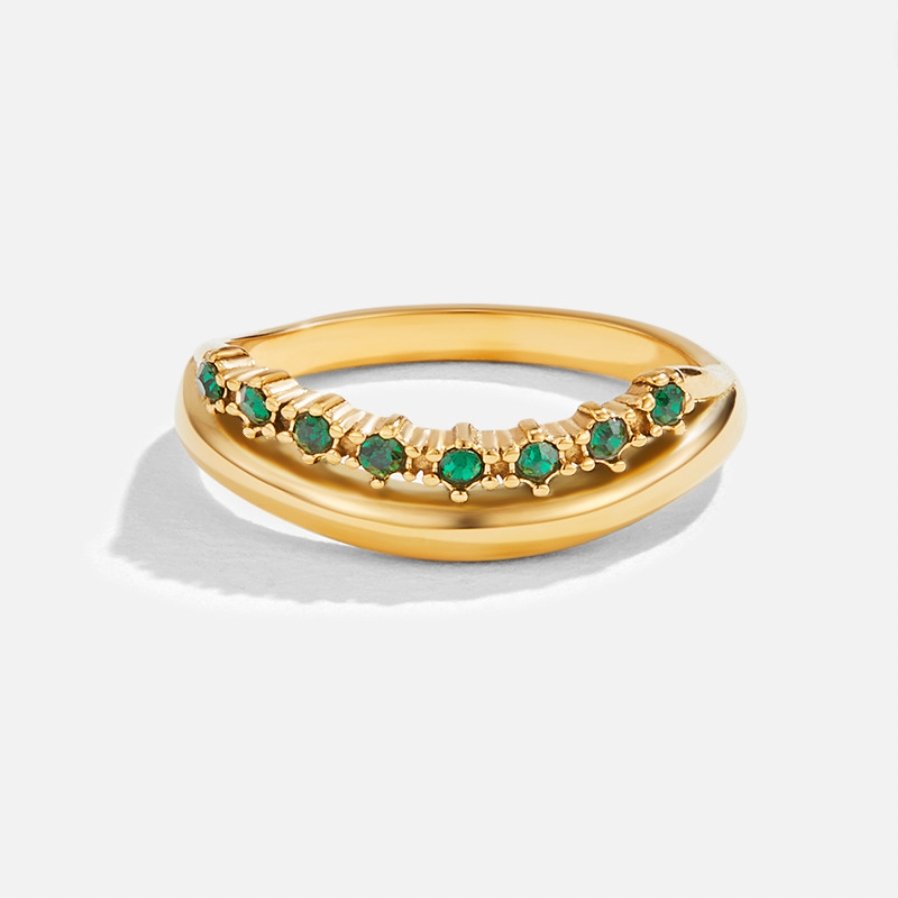Anillo en Capas Verde Esmeralda