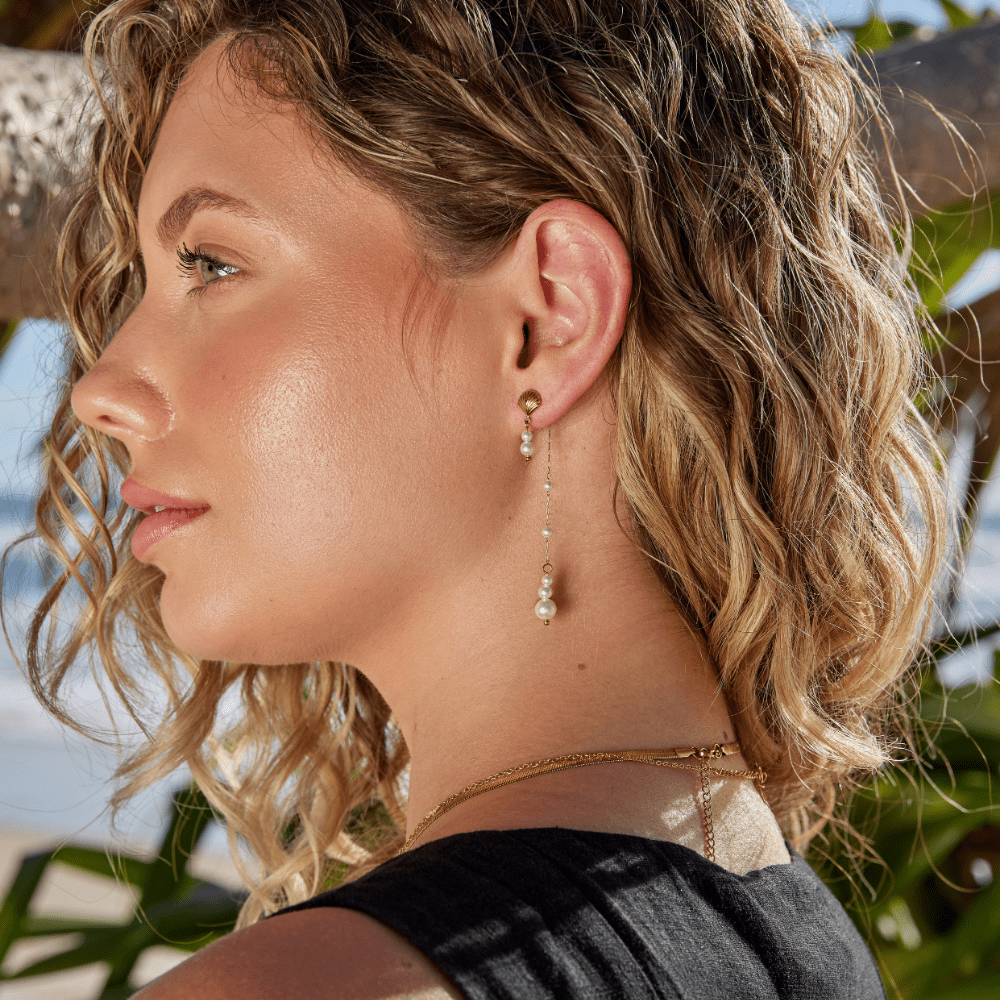 Pendientes de Borla con Perla
