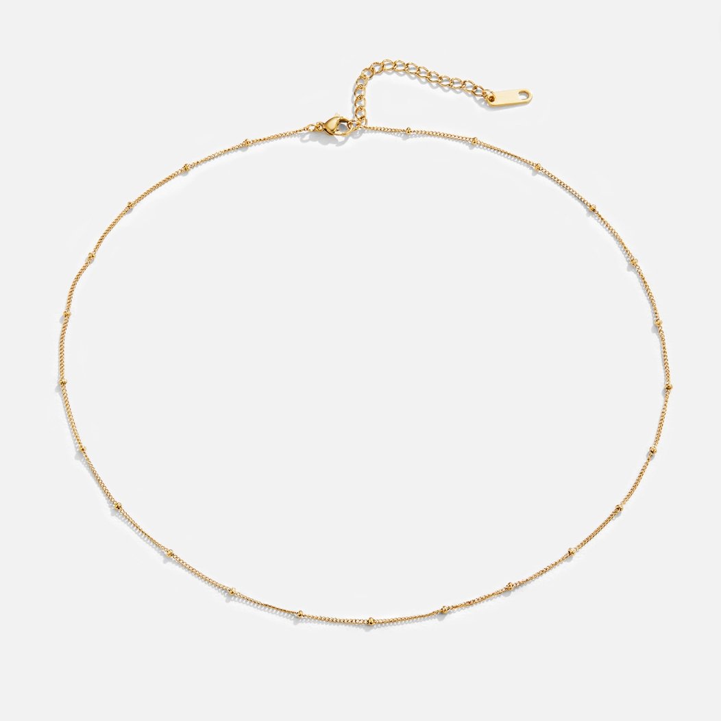 Collar de Cadena Dorada con Cuentas