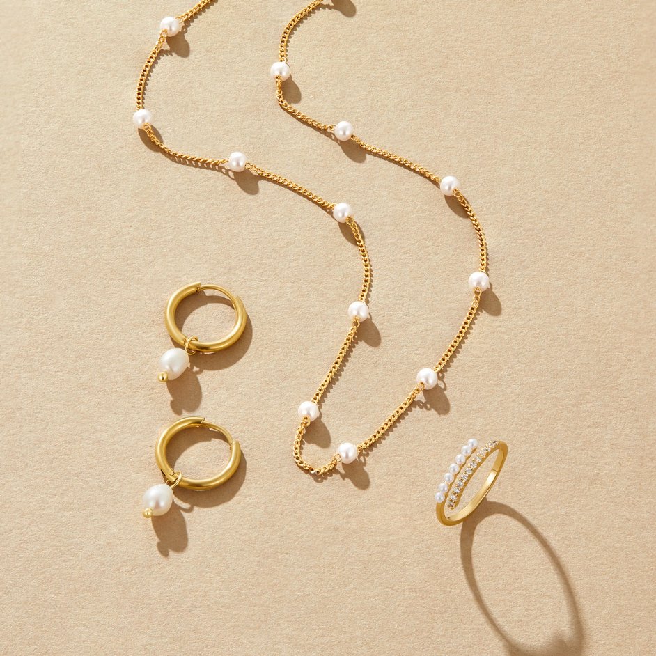 Collar de Perlas y Oro de 18K