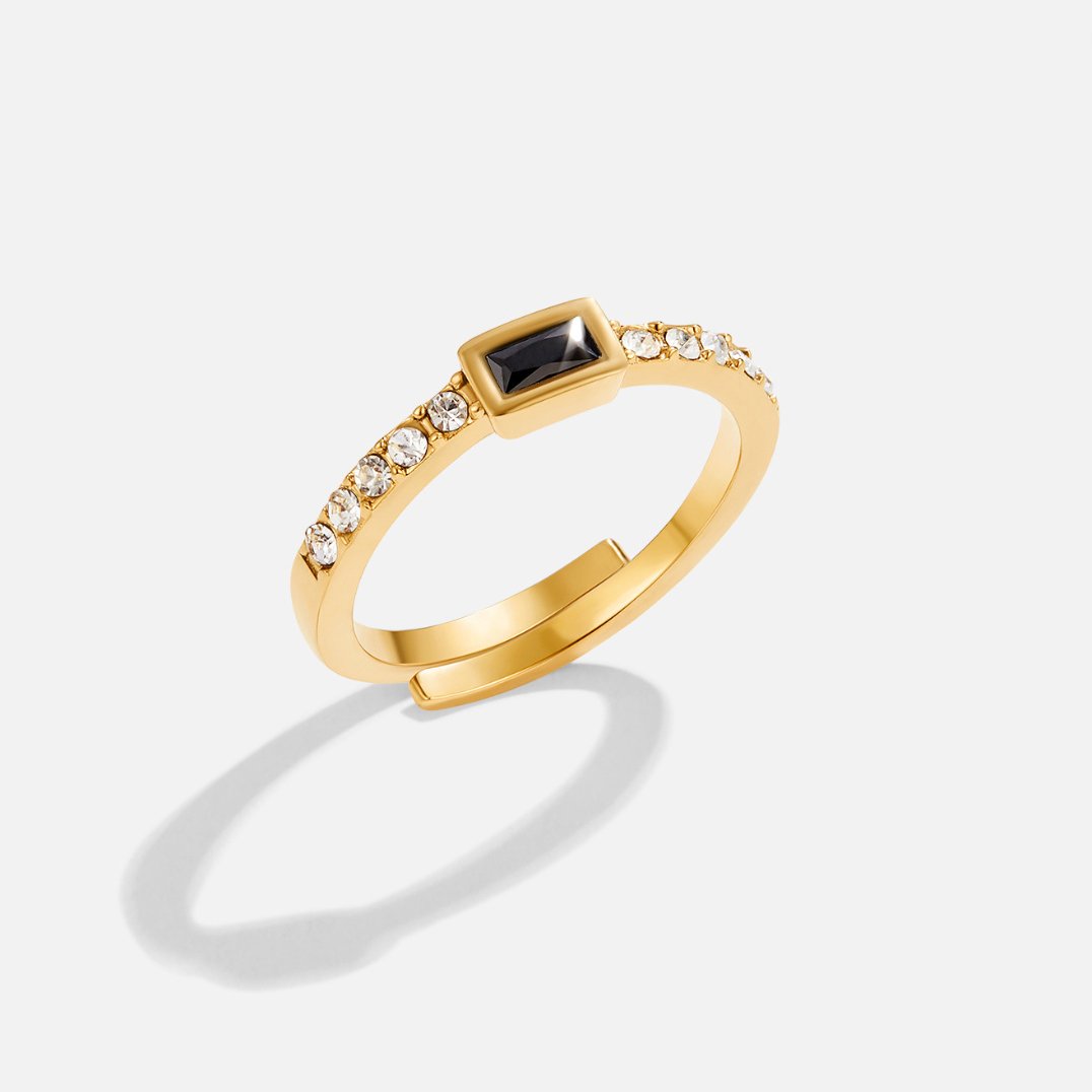 Anillo de Cristal y Ónix Negro