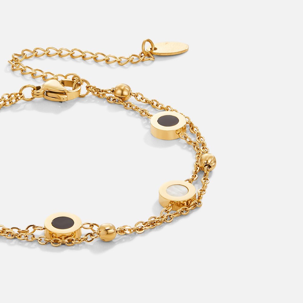 Pulsera de Piedra Onix y Blanca
