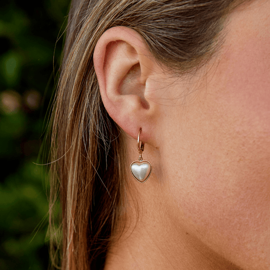 Pendientes de Aro con Perla "Corazón Puro"