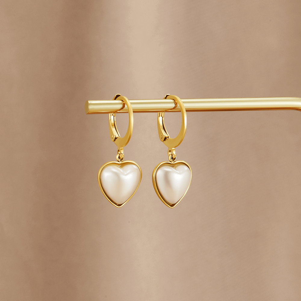 Pendientes de Aro con Perla "Corazón Puro"