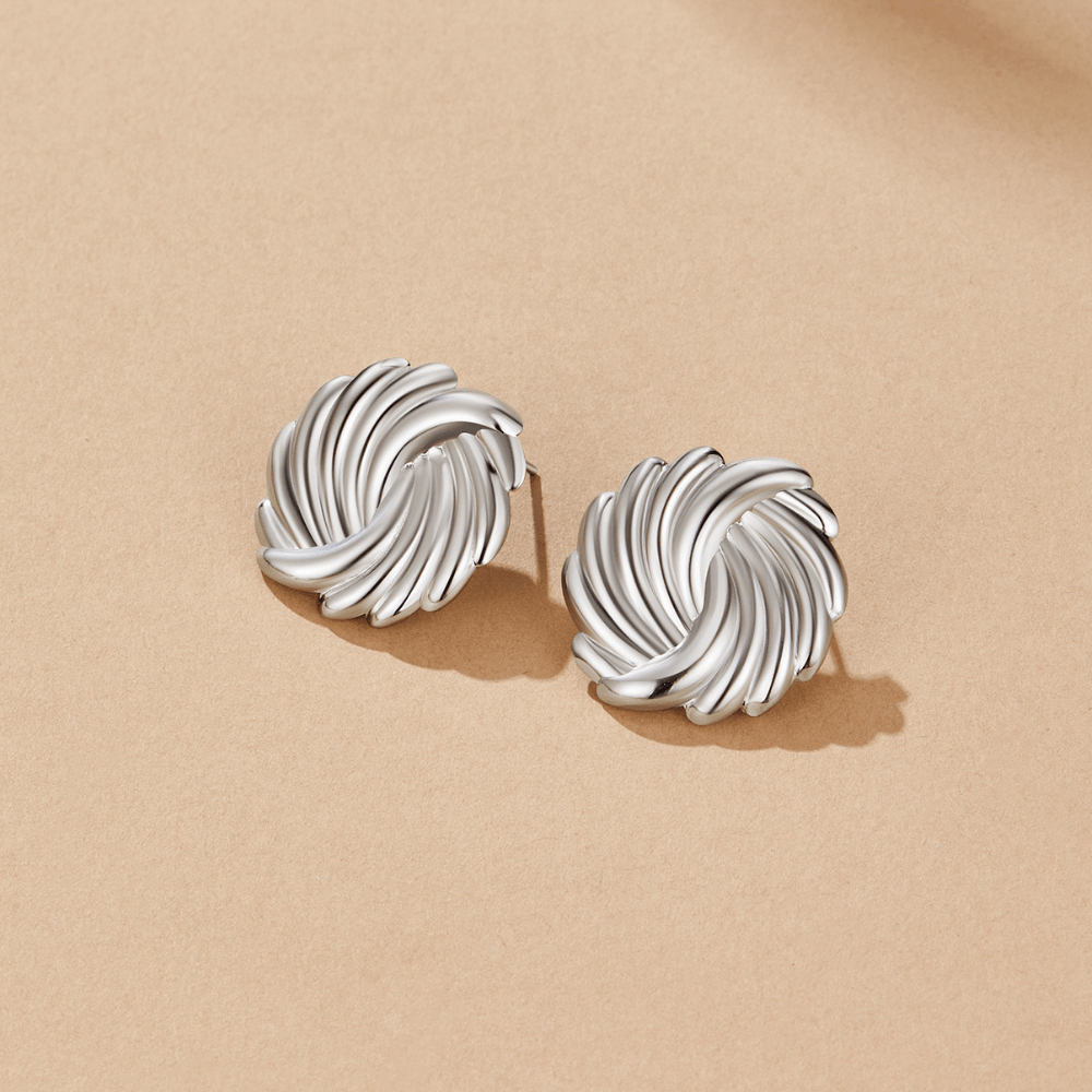 Pendientes Espiral Plateados