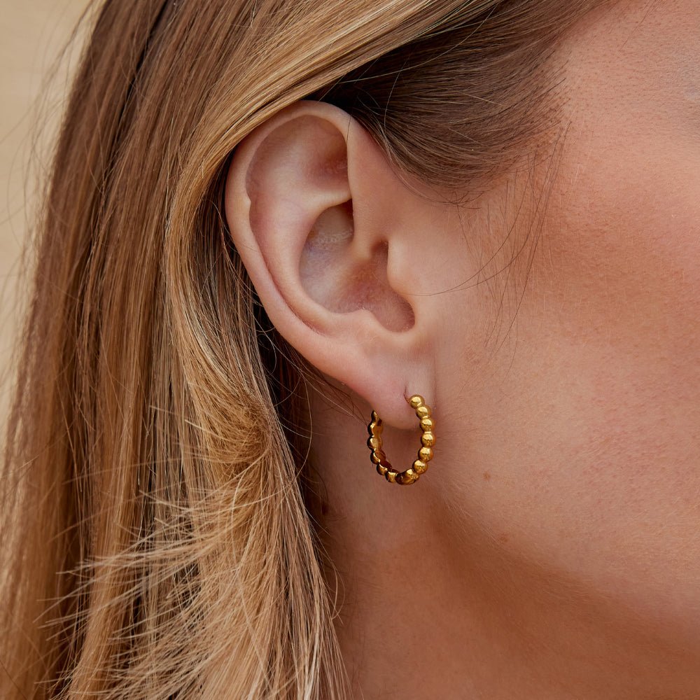 Pendientes de Aro con Cuentas de Oro