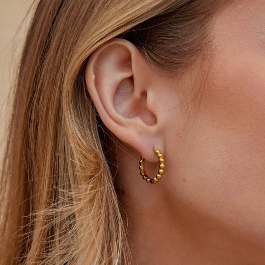 Pendientes de Aro con Cuentas de Oro