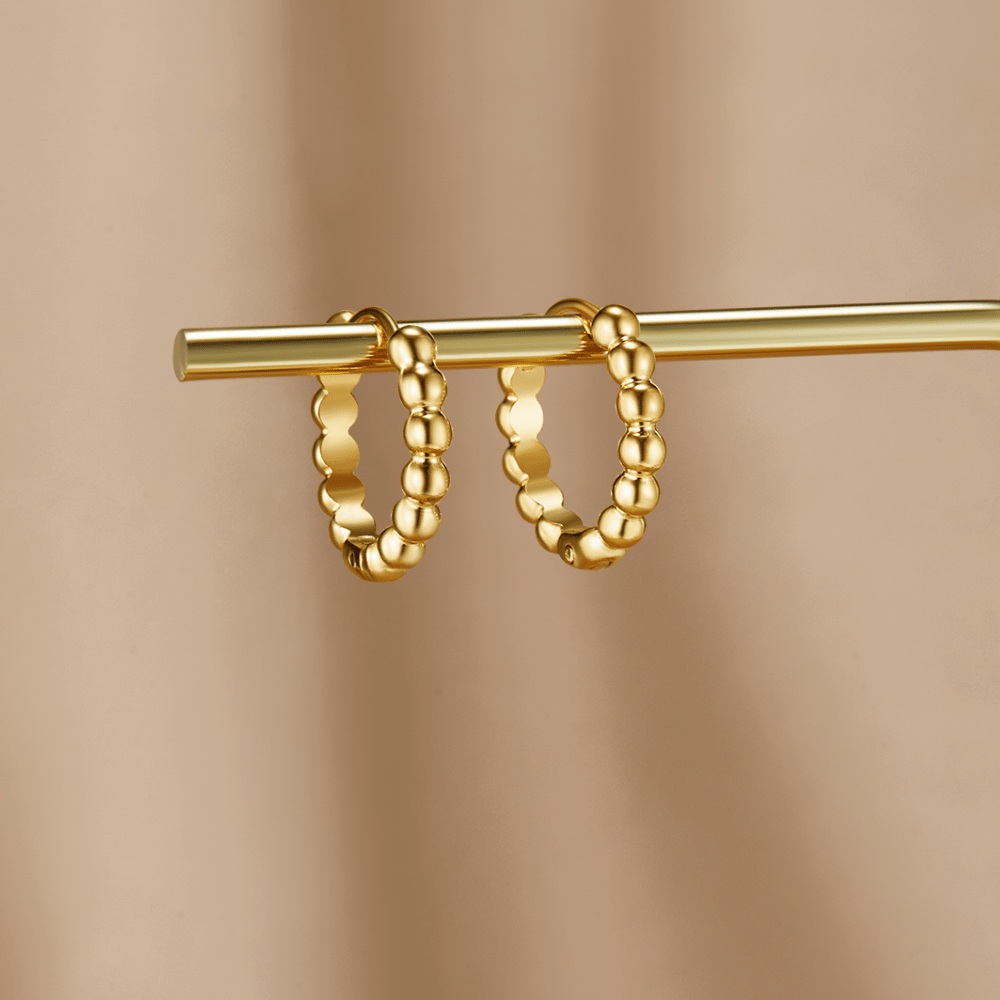Pendientes de Aro con Cuentas de Oro