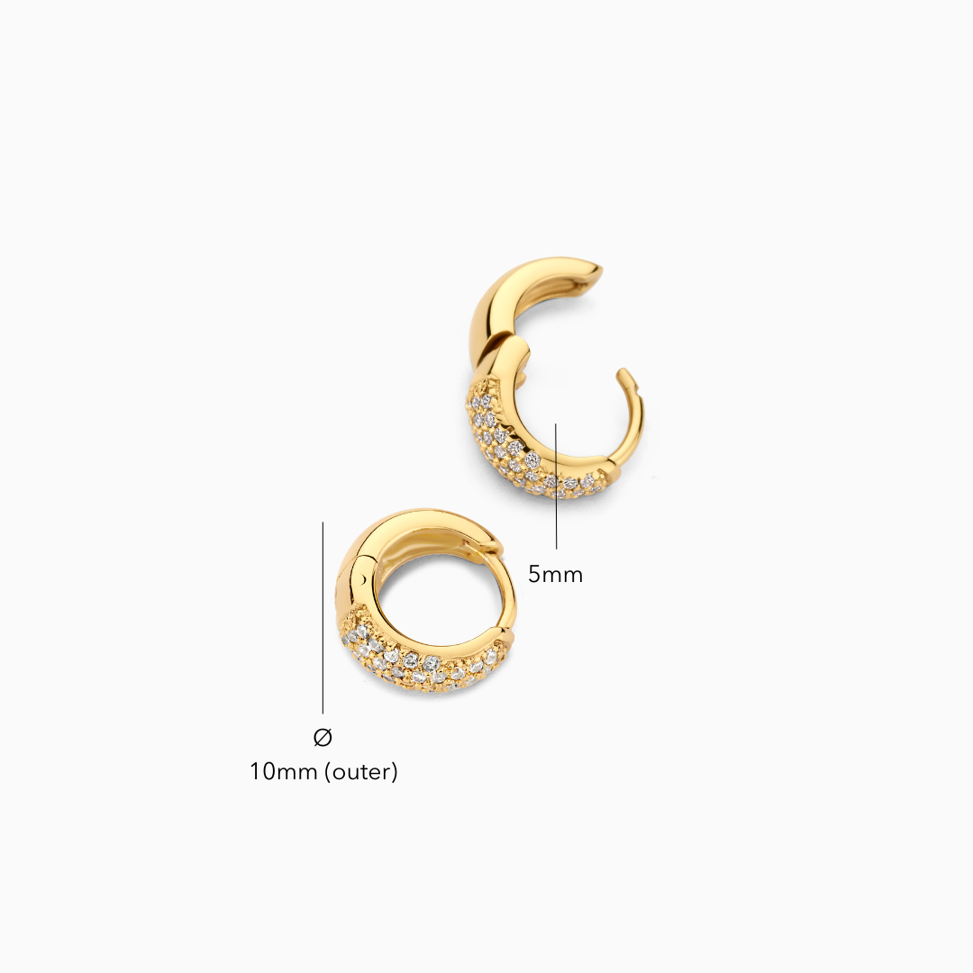 Aros Mini Lila | Oro Blanco