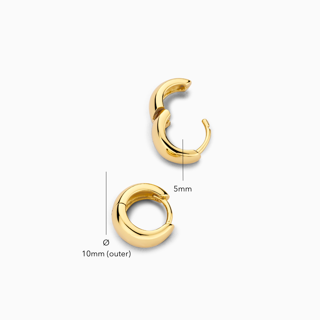 Aros Mini Rue | Oro Blanco