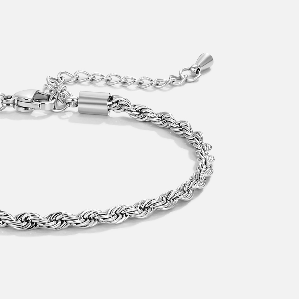 Pulsera de Cadena Retorcida de Plata