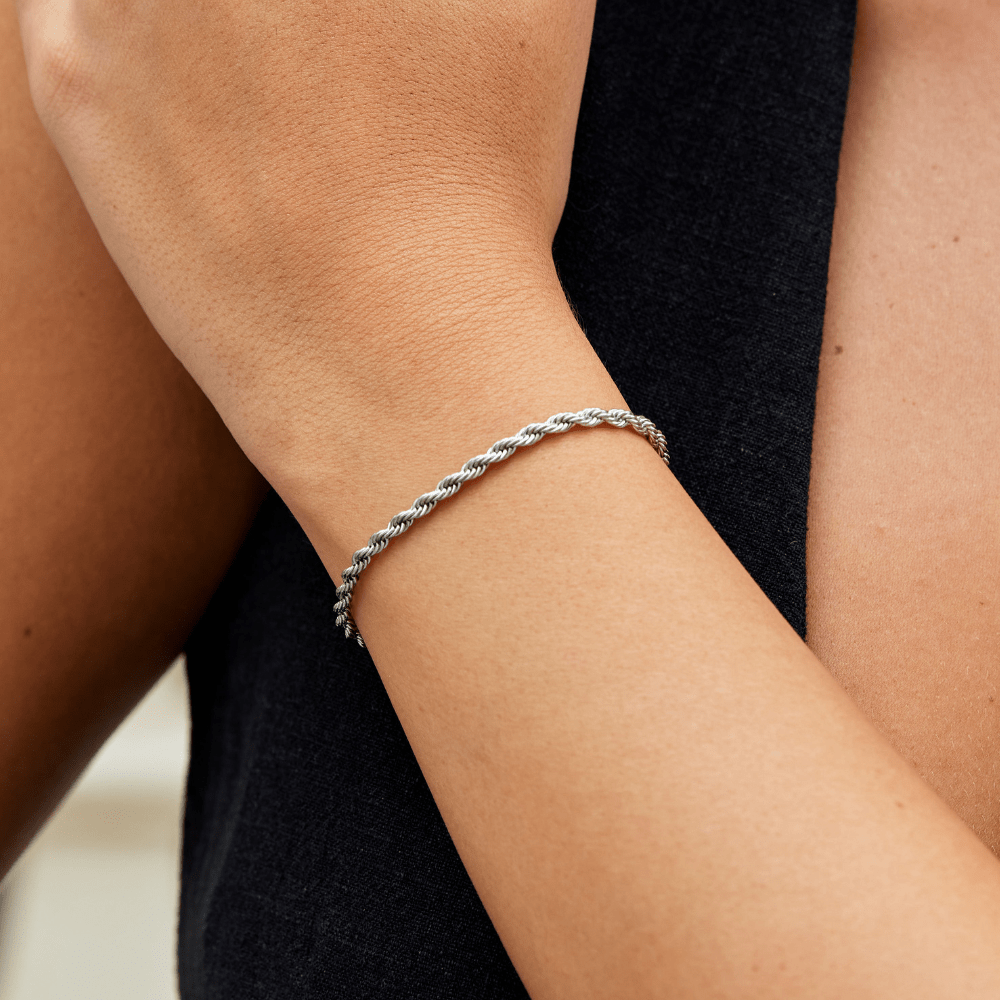 Pulsera de Cadena Retorcida de Plata