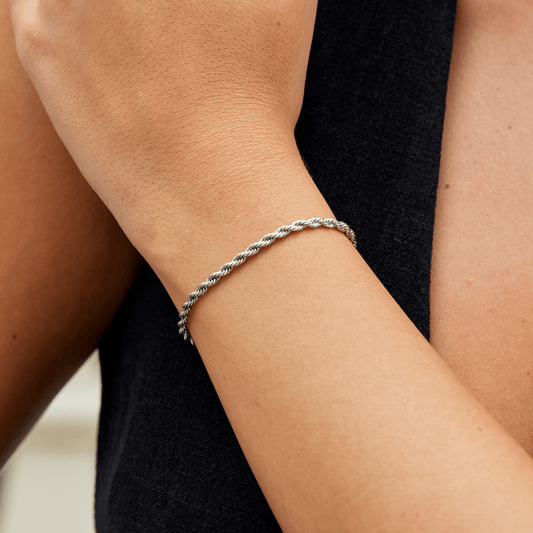 Pulsera de Cadena Retorcida de Plata