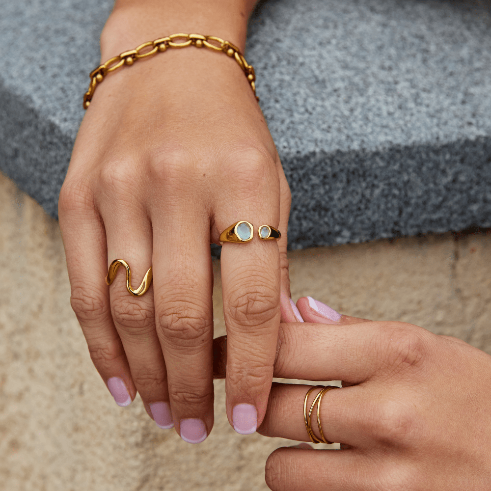 Anillo Envolvente Vintage de Aguamarina