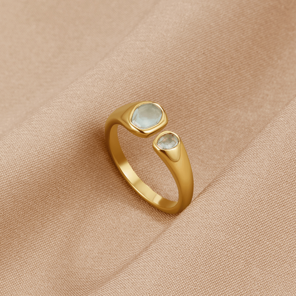 Anillo Envolvente Vintage de Aguamarina