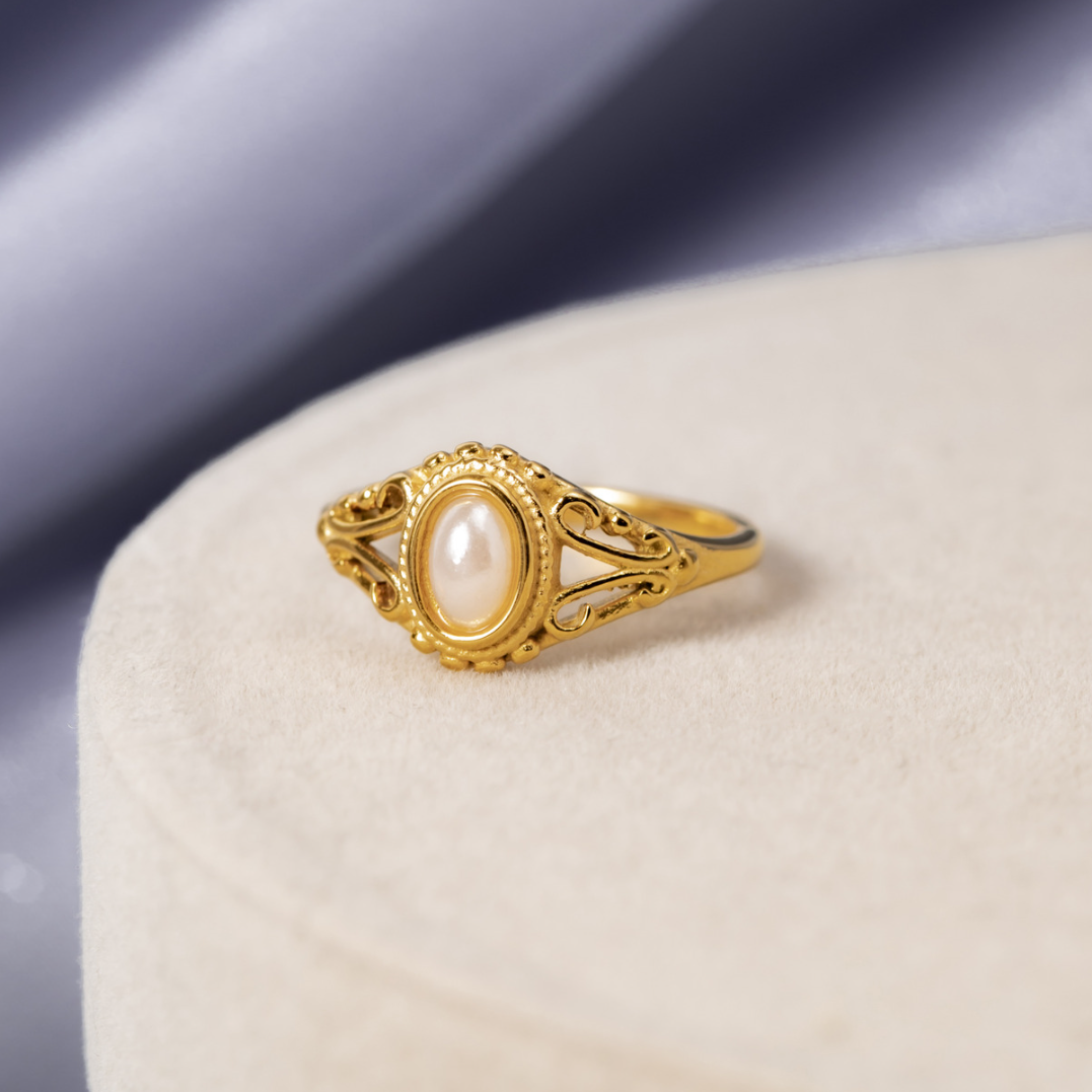 Anillo Vintage de Perla Real