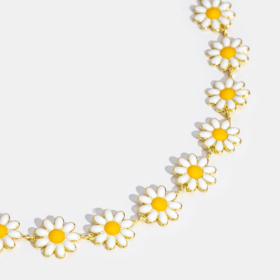 Collar de Flor Margarita Blanca