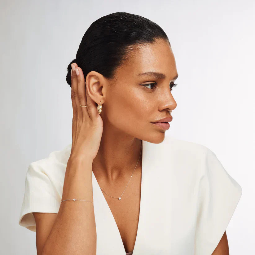 Pulsera Cléa con Piedra | Oro Blanco