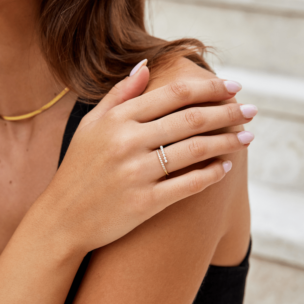 Anillo de Perla y Cristal