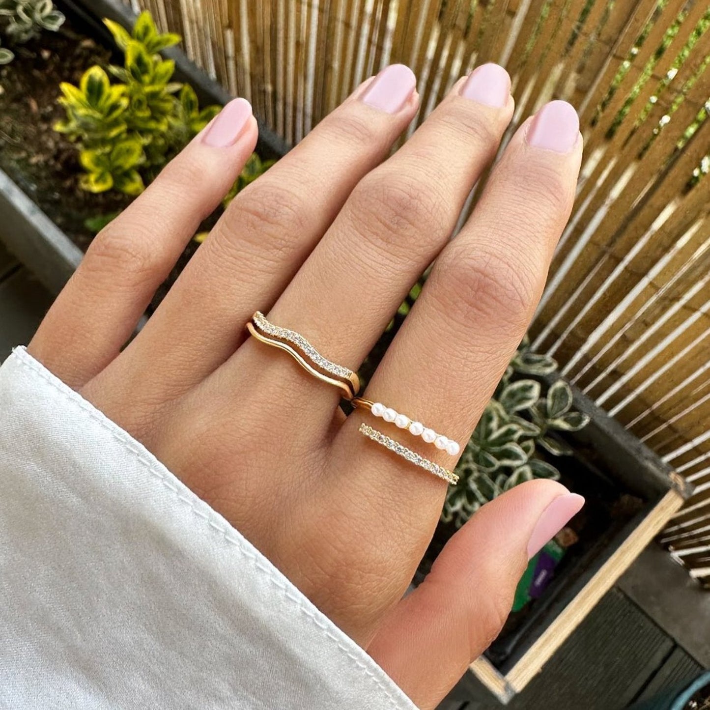 Anillo de Perla y Cristal