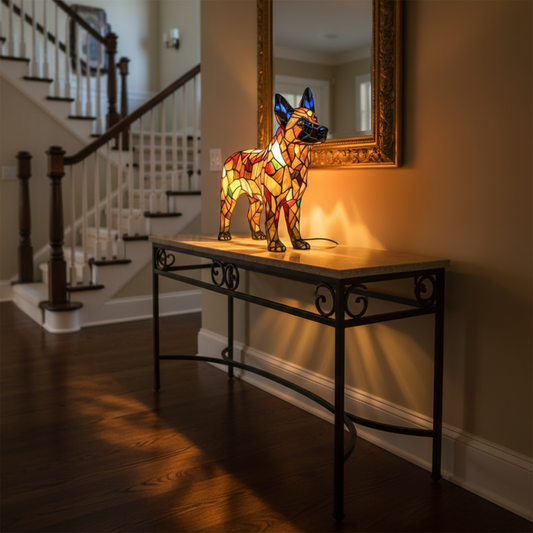 德國牧羊犬|彩色玻璃燈