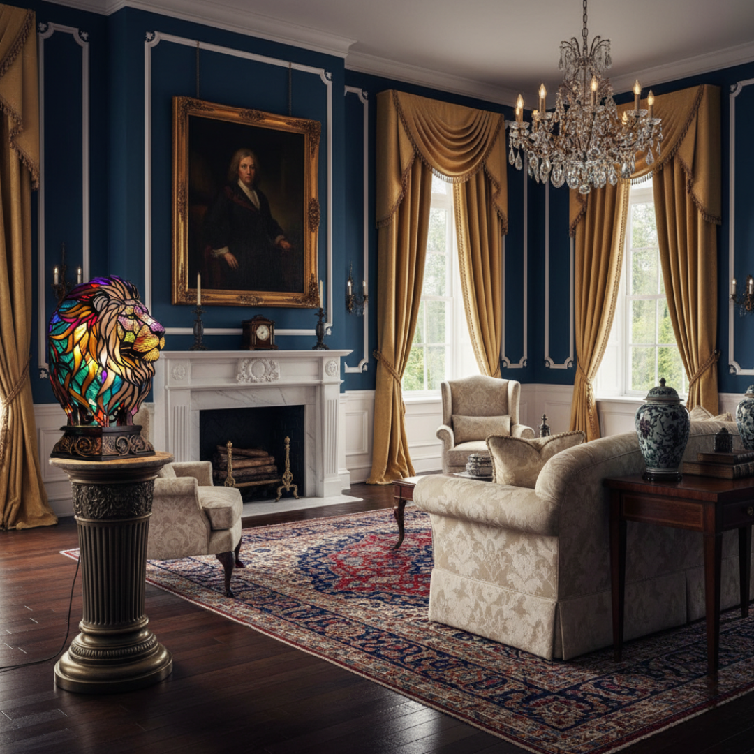 獅子｜彩色玻璃燈