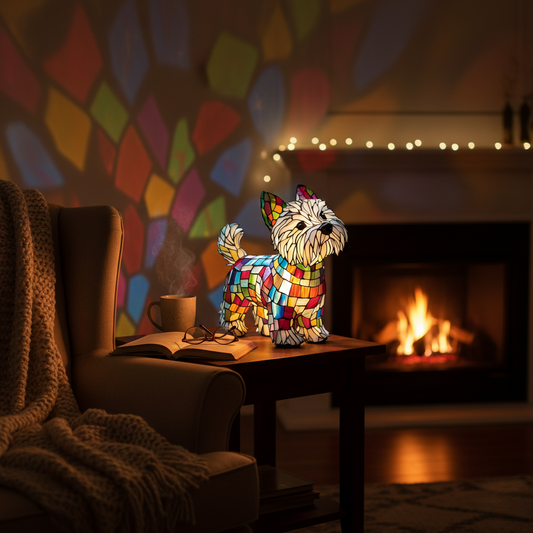 梗犬｜彩色玻璃燈