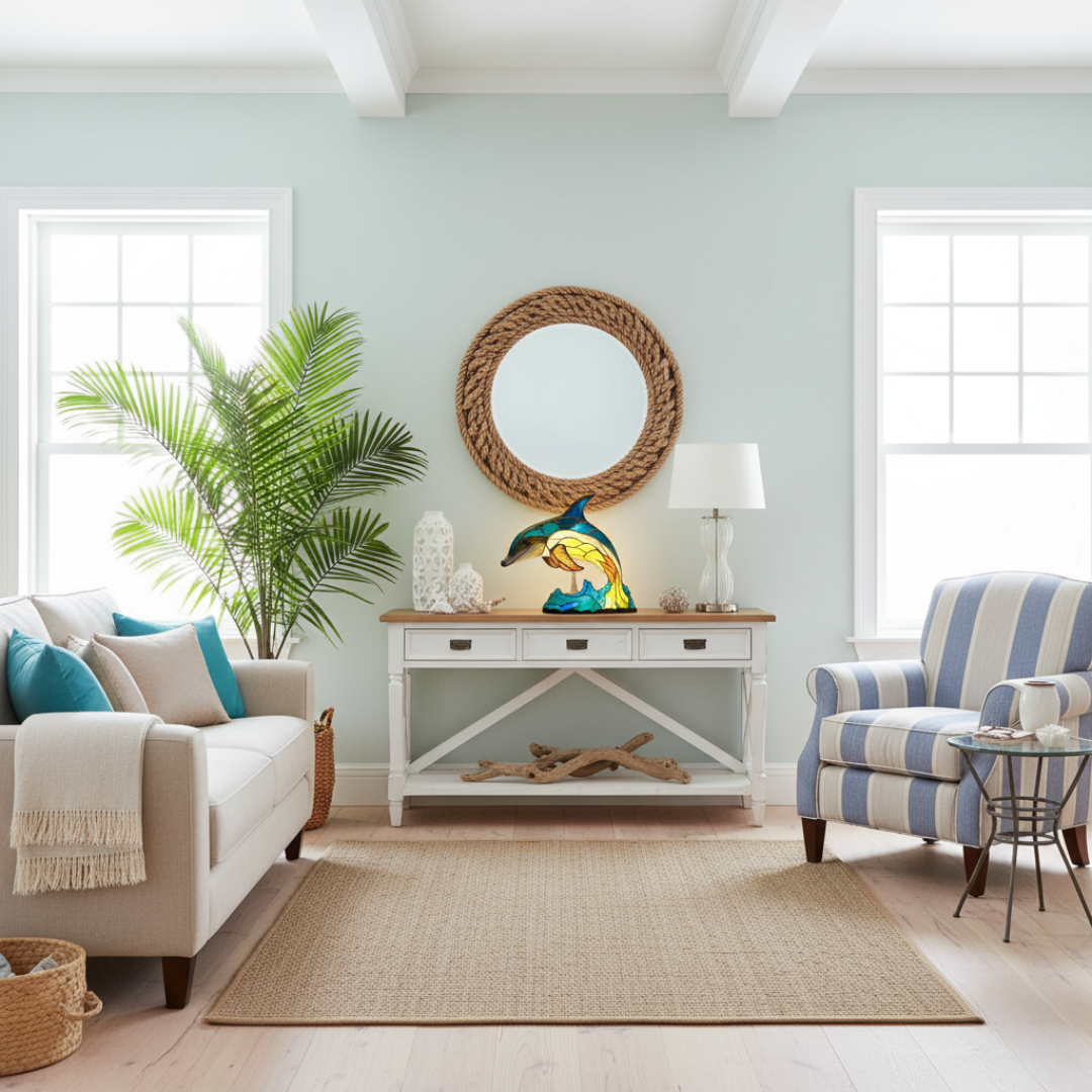 海豚｜彩色玻璃燈