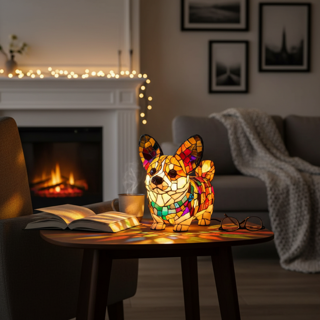 哥基犬｜彩色玻璃燈