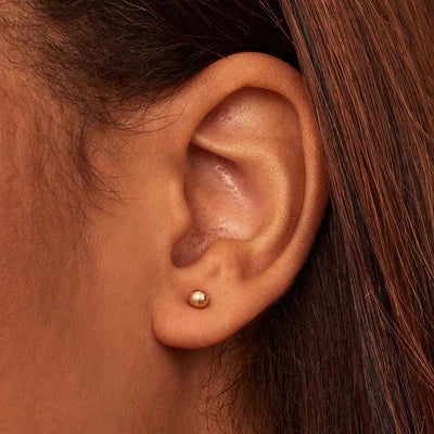 Aretes de Bola | Oro Blanco