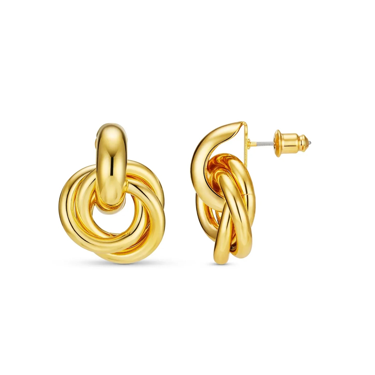 Aretes Statement Entrelazados | Oro Blanco
