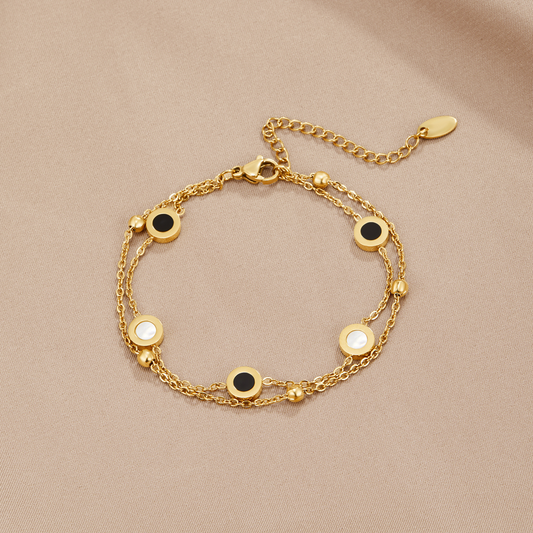 Pulsera de Piedra Onix y Blanca