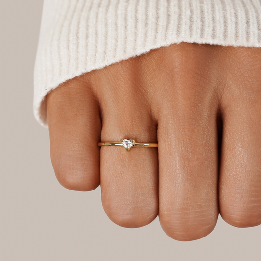 Anillo de Corazón de Cristal "Pequeño Amor"