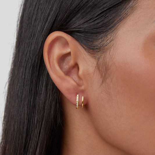 Pendientes de Garra de Oro de 18K y Cristal