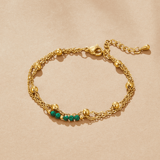 Pulsera de Cuentas de Malaquita Verde