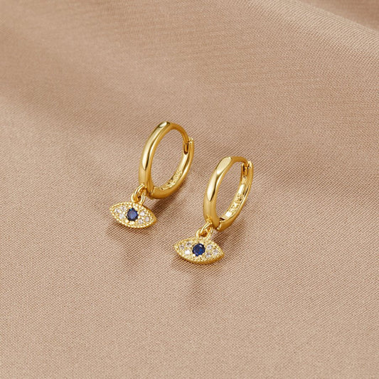 Pendientes Colgantes de Ojo Turco Azul