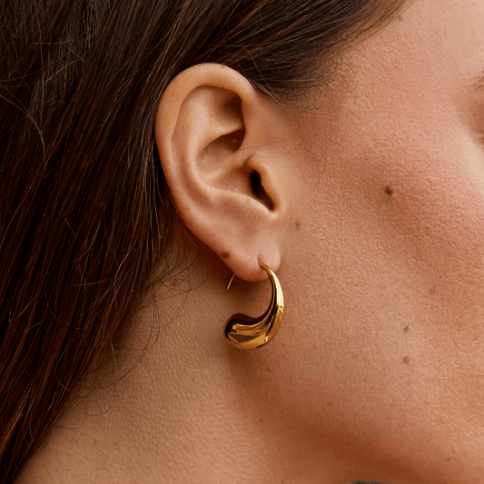 Pendientes de Lágrima Gruesa de Oro
