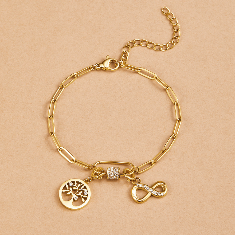 Pulsera de Dijes con Clip de Papel de Cristal